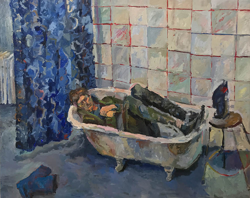 <b>Blotti (2019)</b><br />55x74"<br />Oil on canvas