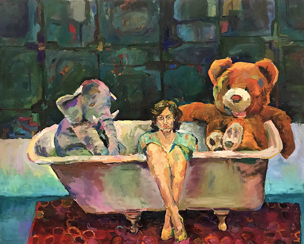 <b>Entourage (2020)</b><br />48x60"<br />Oil on canvas