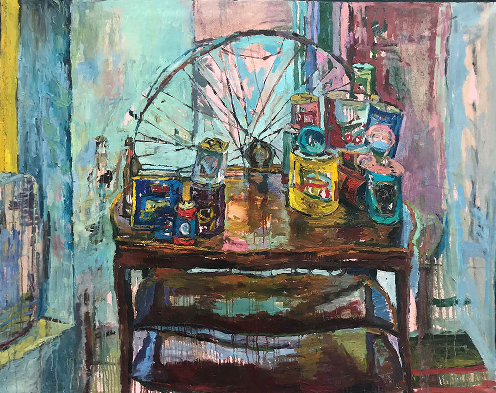 <b>French Can-Can (2020)</b><br />48x60"<br />Oil on canvas