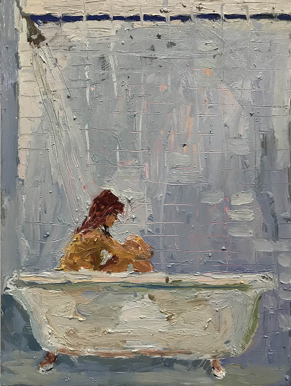 <b>My bones are cold (2021)</b><br />12x9""<br />Oil on panel ​