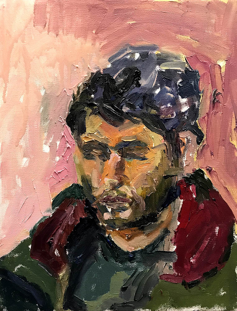 <b>V. (2019)</b><br />14x11"<br />Oil on wood panel