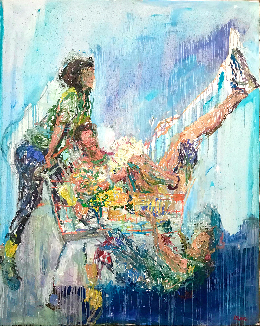 <b>Less Nudes More Flowers (2021)</b><br />60x48"<br />Oil on canvas