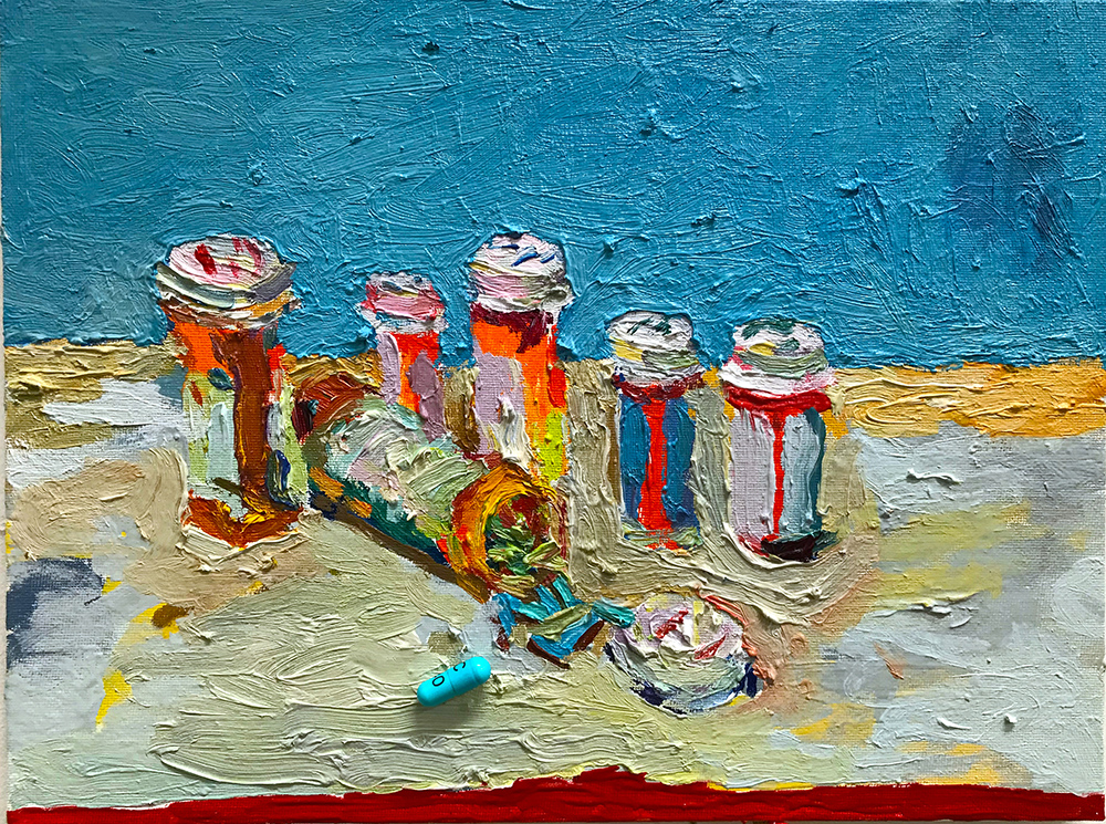 <b>Morning Routine (2021)</b><br />9x12"<br />Oil on panel