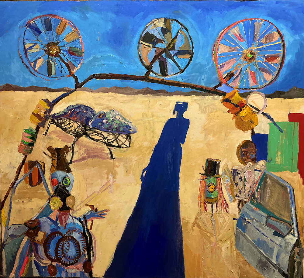 <b>California Trauma (2021)</b><br />53x55"<br />Oil on canvas